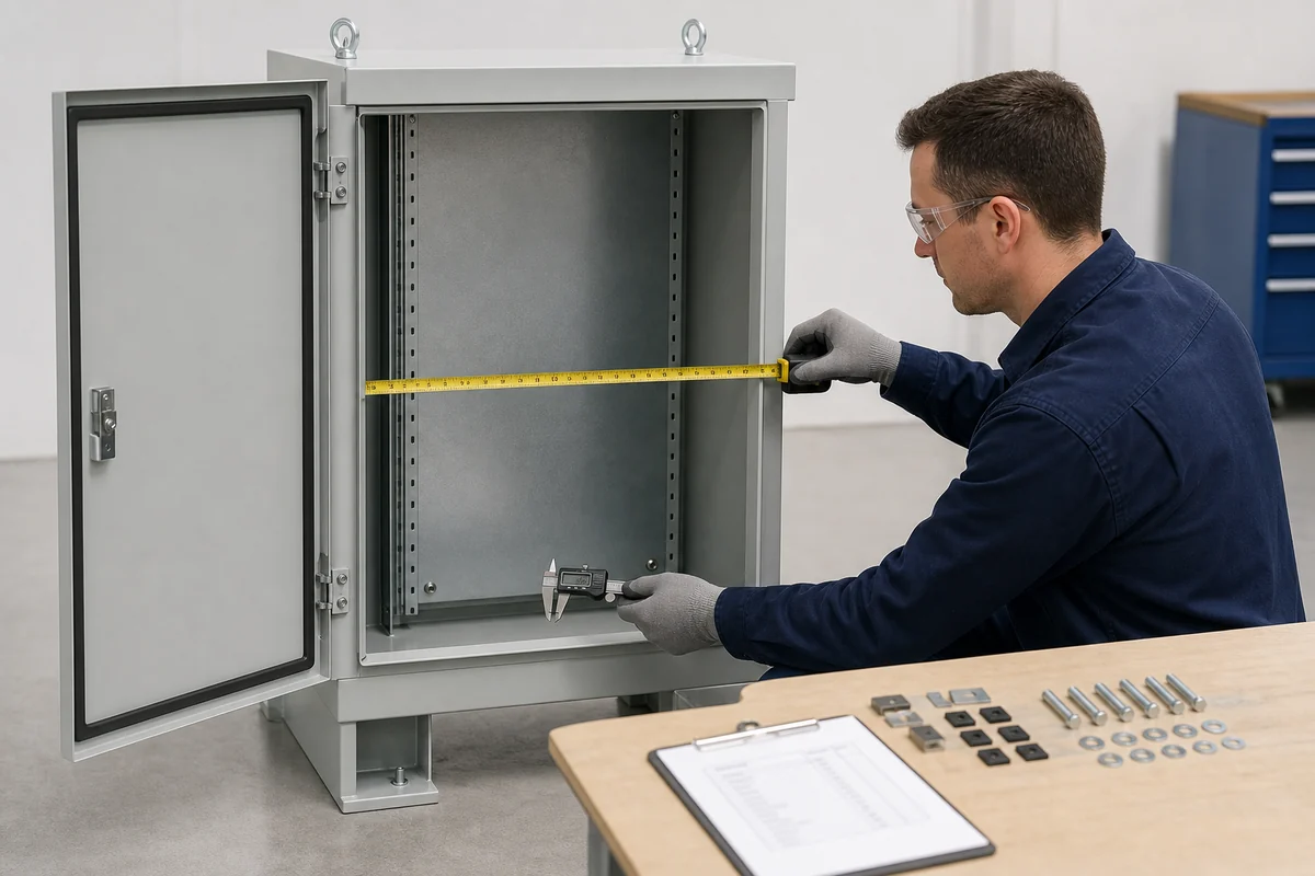 First-article dimensional inspection of an enclosure body