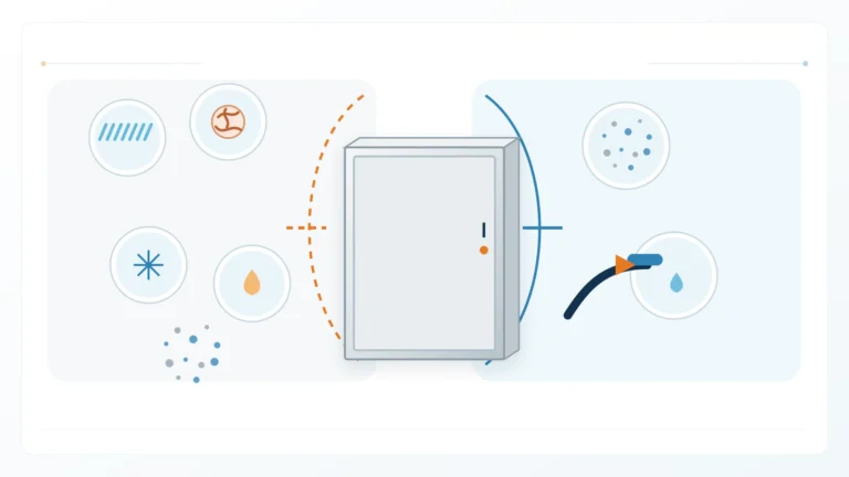 NEMA and IP enclosure protection frameworks shown as overlapping but not interchangeable