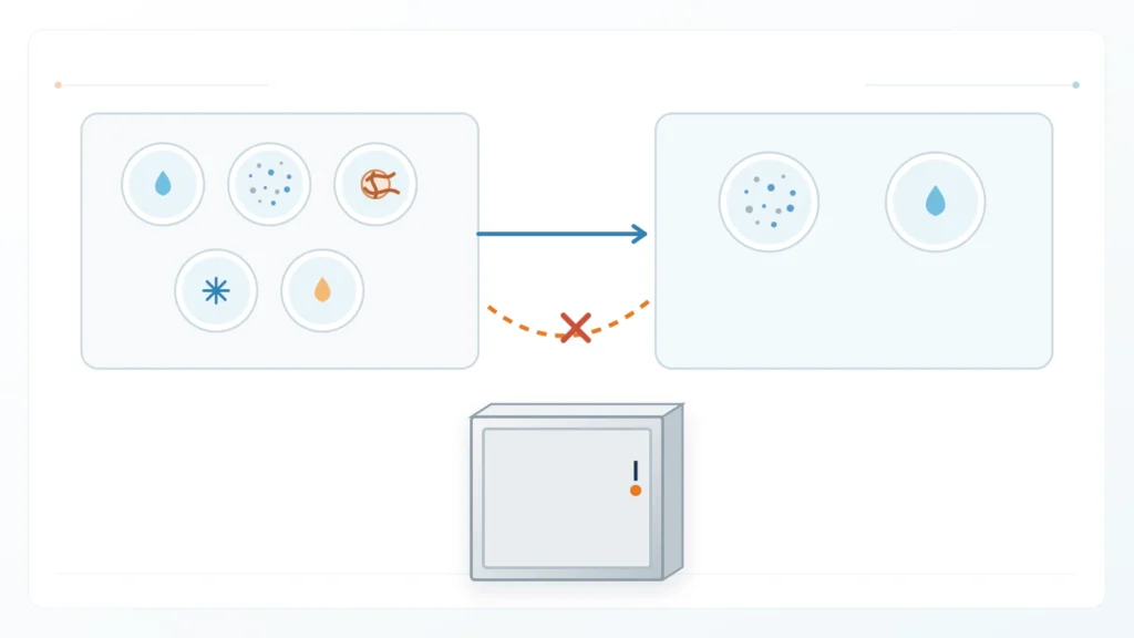 Directional NEMA-to-IP comparison with the reverse conversion blocked by missing criteria