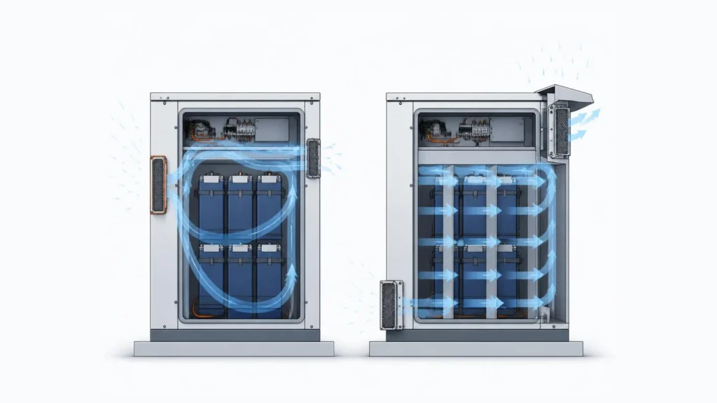 Technical illustration comparing a degraded enclosure viewing-window assembly with a replacement door and window using a continuous perimeter seal