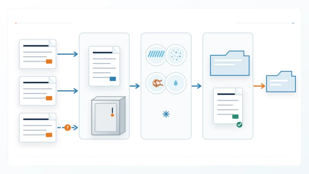 NEMA and IP cross-reference used to identify missing project and evidence questions