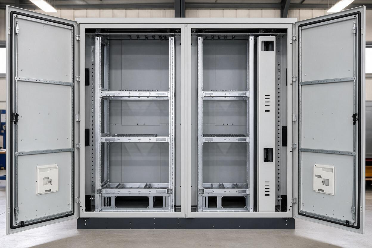 EV fast-charging power cabinet internal module rail and support structure